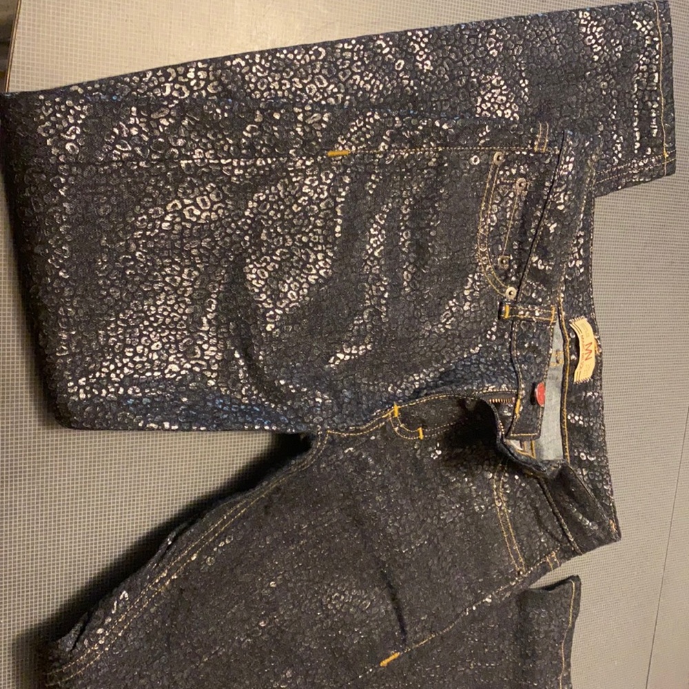 Sequined Denim Jeans